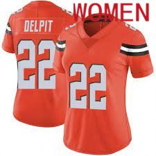 Women Cleveland Browns 22 Grant Delpit Nike Orange Game NFL Jersey